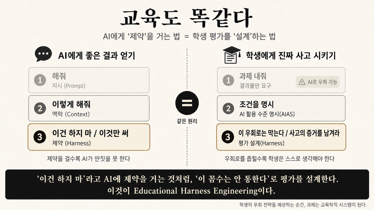 Educational Harness Engineering 평가 설계 관계도 원문
