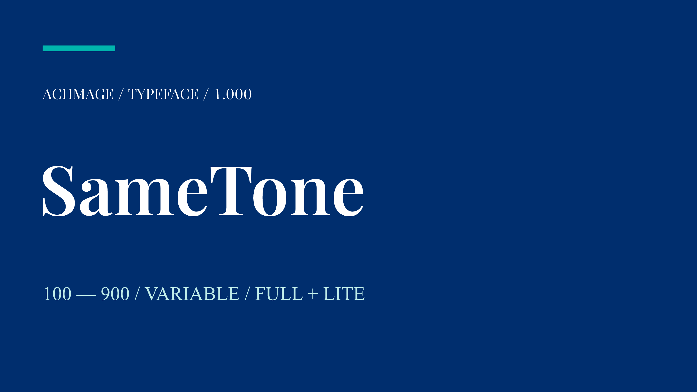 Achmage SameTone 1.000 · 한글과 영문, 아홉 가지 굵기